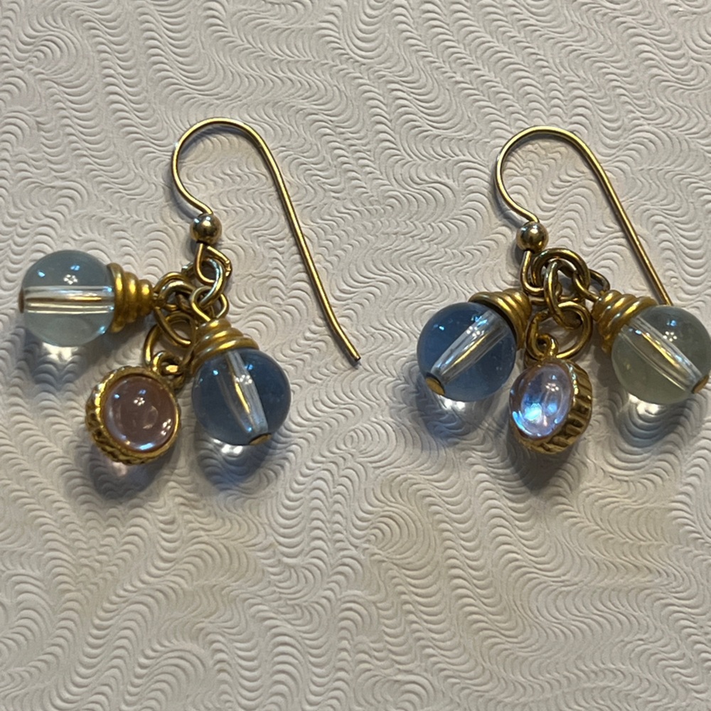 Vintage Anne Klein gold tone dangle earrings